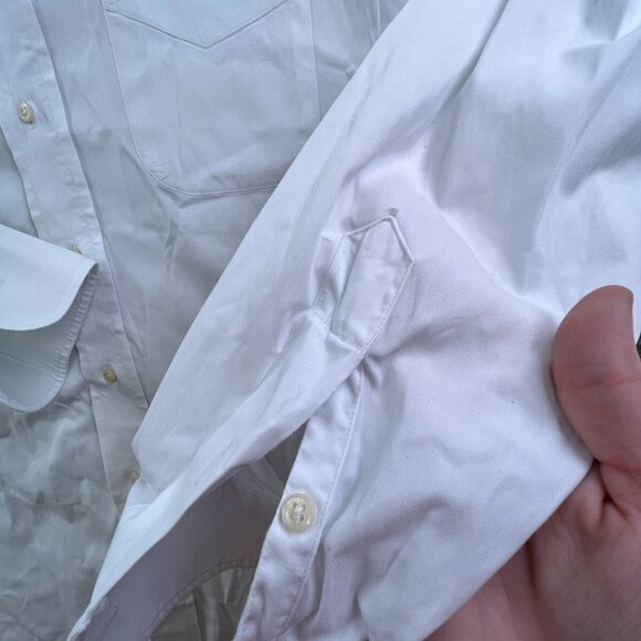 Gitman Bros Button Up Shirt WHITE Long Sleeve Cotton Oxford, Men's 16.5 34 - Picture 11 of 16